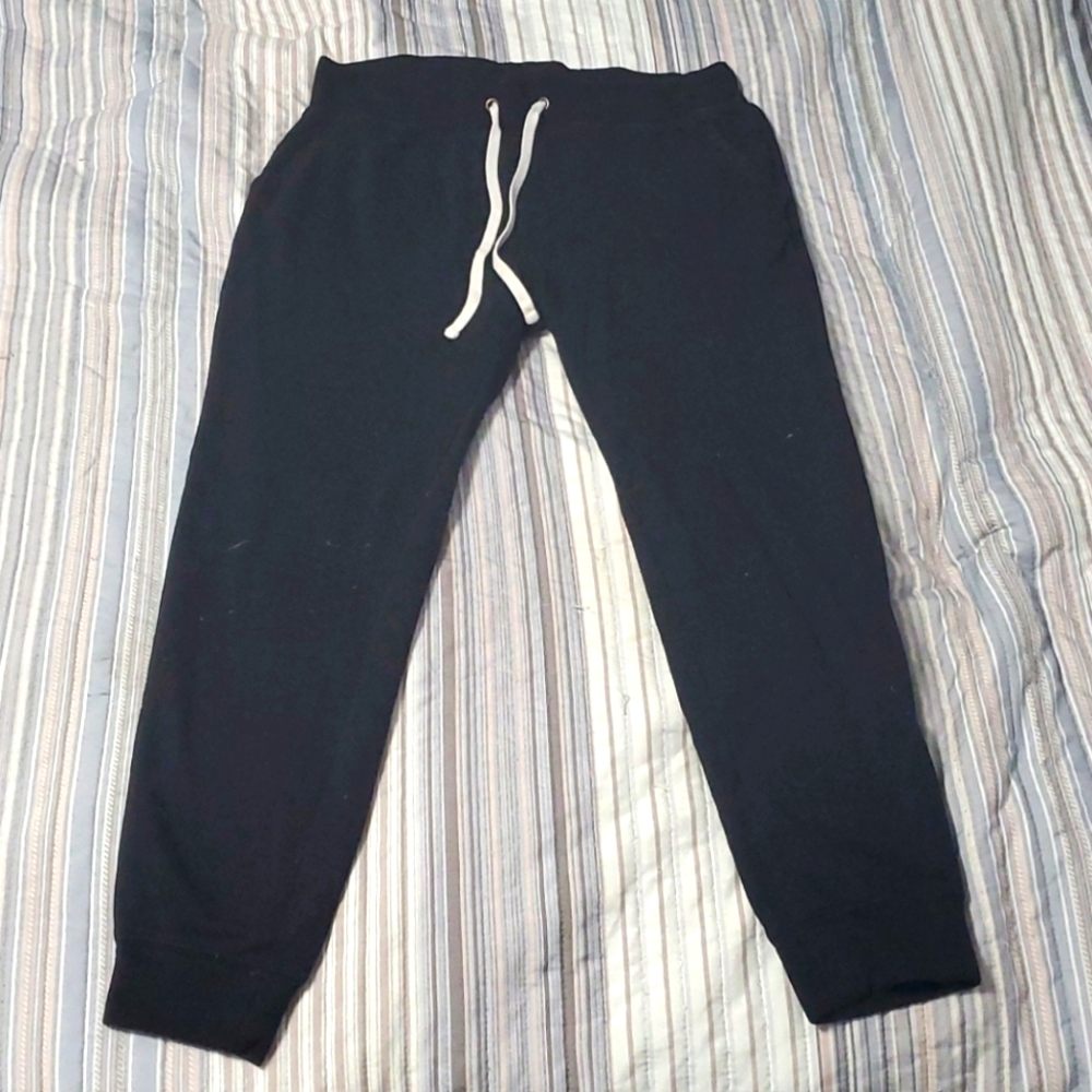 Women's Light Weight Black White String Sweat Pant